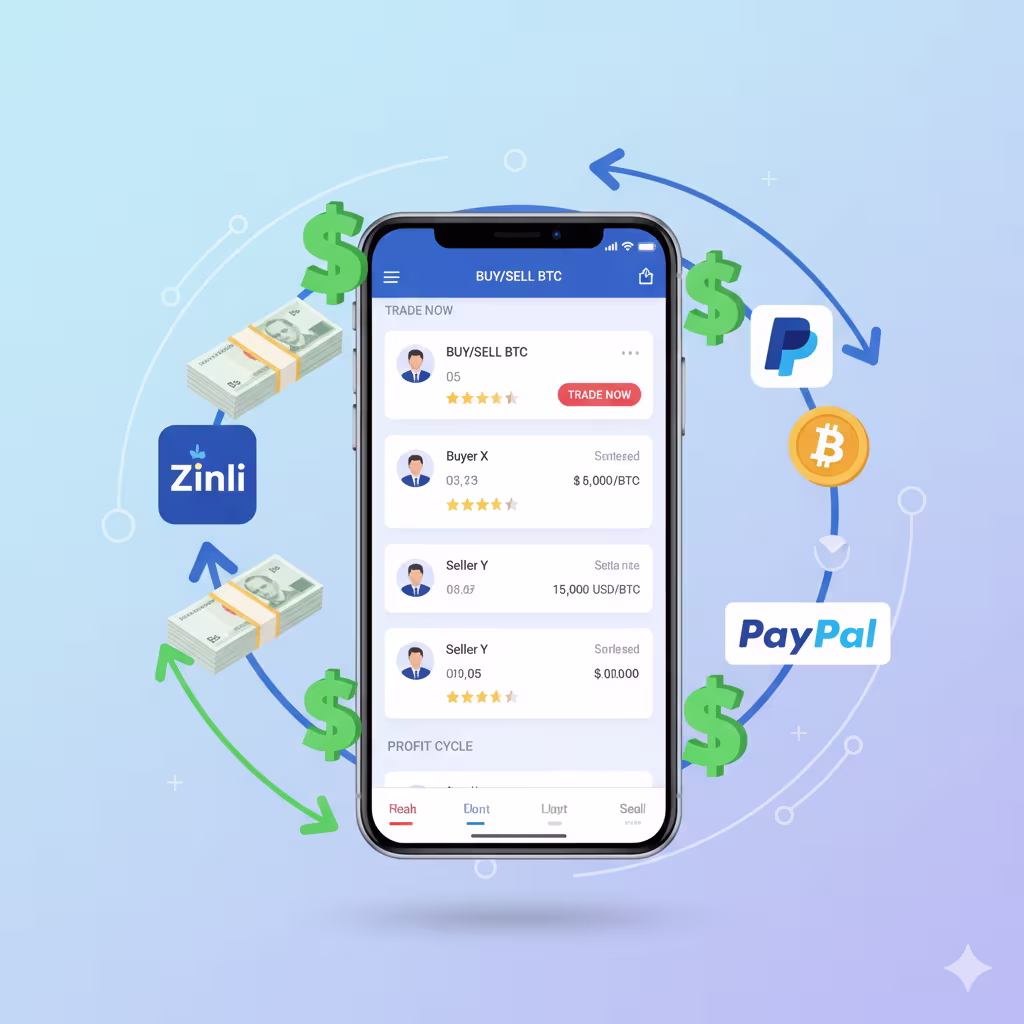 Ilustración del modelo de negocio P2P en Venezuela usando criptomonedas
